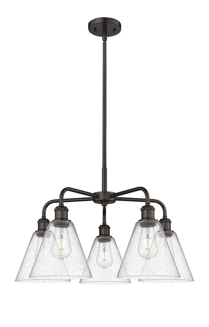 INNOVATIONS 516-5CR-OB-GBC-84 Berkshire 5 26 inch Chandelier Oil Rubbed Bronze