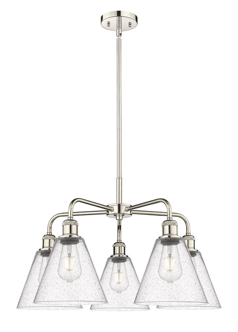 INNOVATIONS 516-5CR-PN-GBC-84 Berkshire 5 26 inch Chandelier Polished Nickel