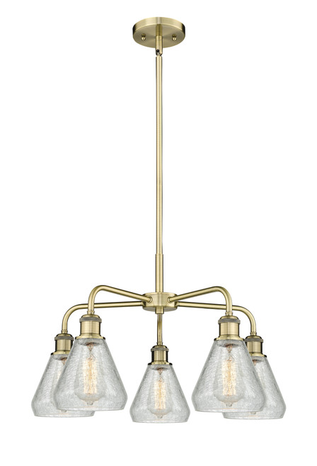 INNOVATIONS 516-5CR-AB-G275 Conesus 5 24 inch Chandelier Antique Brass