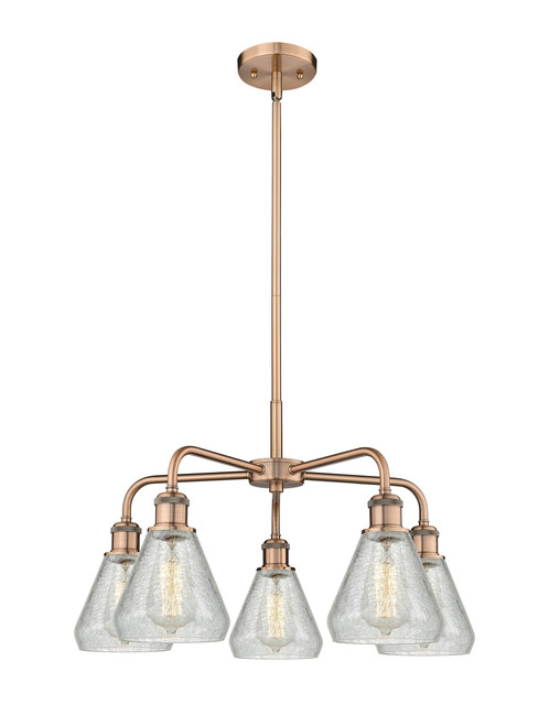 INNOVATIONS 516-5CR-AC-G275 Conesus 5 24 inch Chandelier Antique Copper