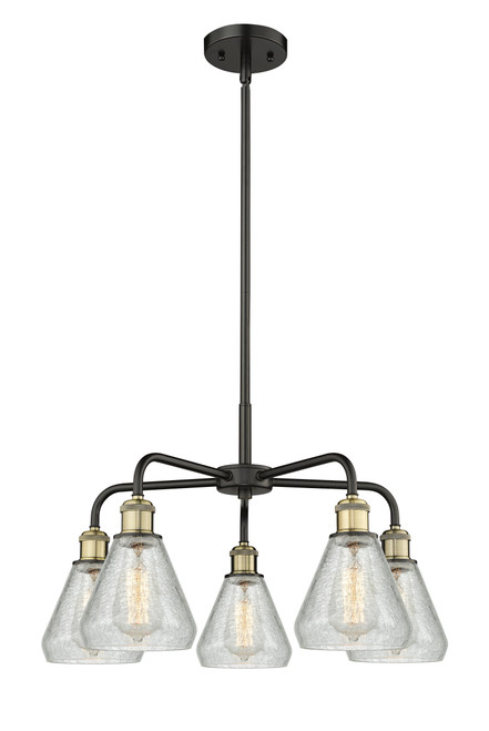 INNOVATIONS 516-5CR-BAB-G275 Conesus 5 24 inch Chandelier Black Antique Brass