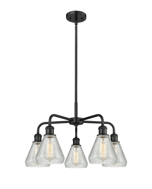 INNOVATIONS 516-5CR-BK-G275 Conesus 5 24 inch Chandelier Matte Black