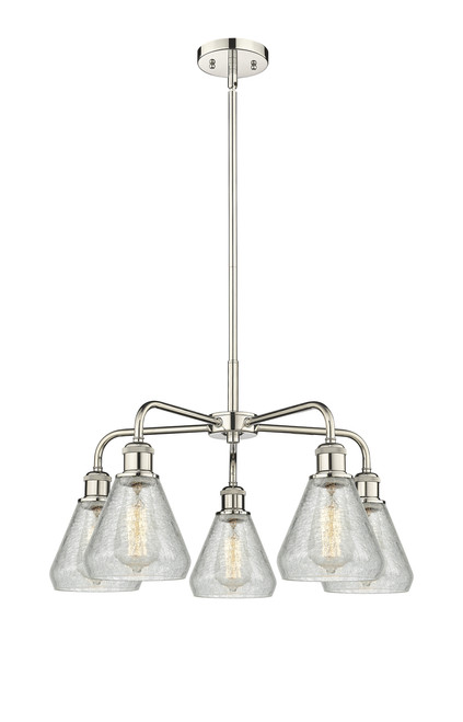 INNOVATIONS 516-5CR-PN-G275 Conesus 5 24 inch Chandelier Polished Nickel