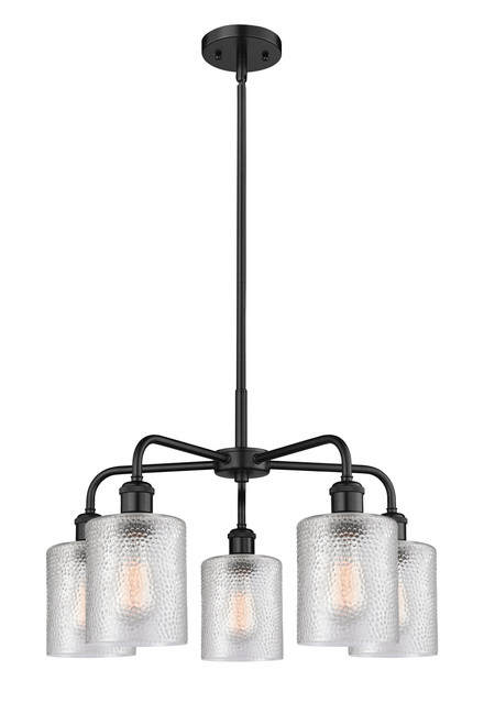 INNOVATIONS 516-5CR-BK-G112 Cobbleskill 5 23 inch Chandelier Matte Black