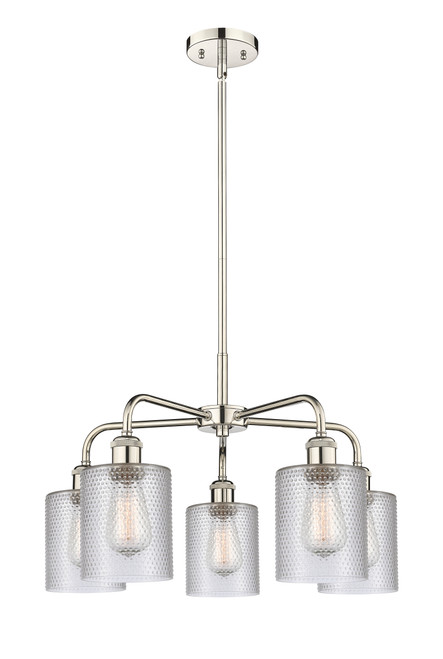 INNOVATIONS 516-5CR-PN-G112 Cobbleskill 5 23 inch Chandelier Polished Nickel