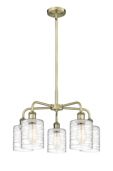 INNOVATIONS 516-5CR-AB-G1113 Cobbleskill 5 23 inch Chandelier Antique Brass