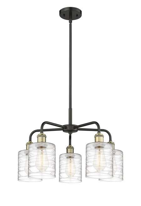 INNOVATIONS 516-5CR-BAB-G1113 Cobbleskill 5 23 inch Chandelier Black Antique Brass
