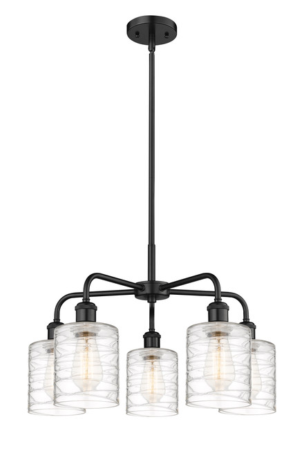 INNOVATIONS 516-5CR-BK-G1113 Cobbleskill 5 23 inch Chandelier Matte Black