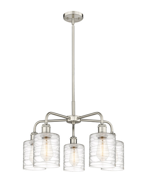 INNOVATIONS 516-5CR-SN-G1113 Cobbleskill 5 23 inch Chandelier Satin Nickel