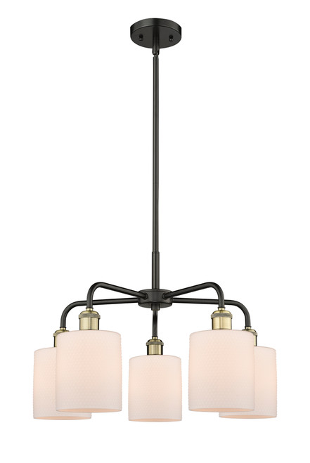 INNOVATIONS 516-5CR-BAB-G111 Cobbleskill 5 23 inch Chandelier Black Antique Brass