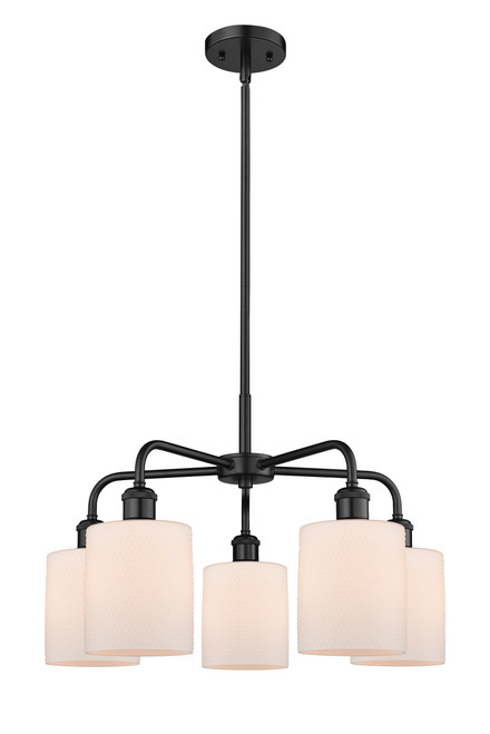 INNOVATIONS 516-5CR-BK-G111 Cobbleskill 5 23 inch Chandelier Matte Black