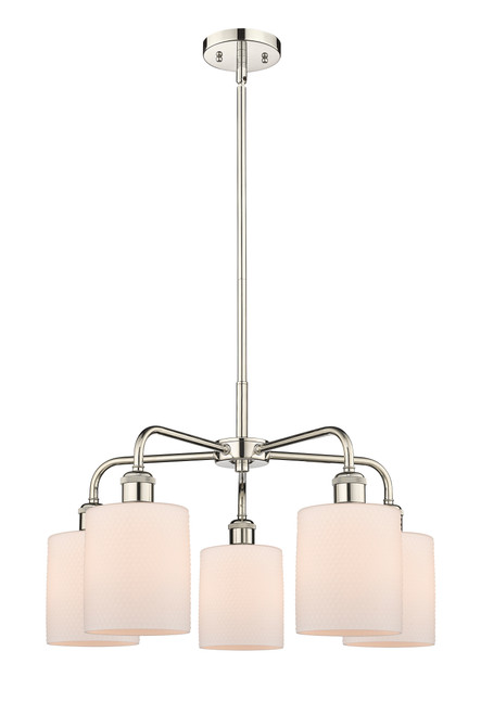 INNOVATIONS 516-5CR-PN-G111 Cobbleskill 5 23 inch Chandelier Polished Nickel