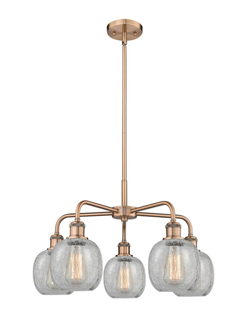 INNOVATIONS 516-5CR-AC-G105 Belfast 5 24 inch Chandelier Antique Copper