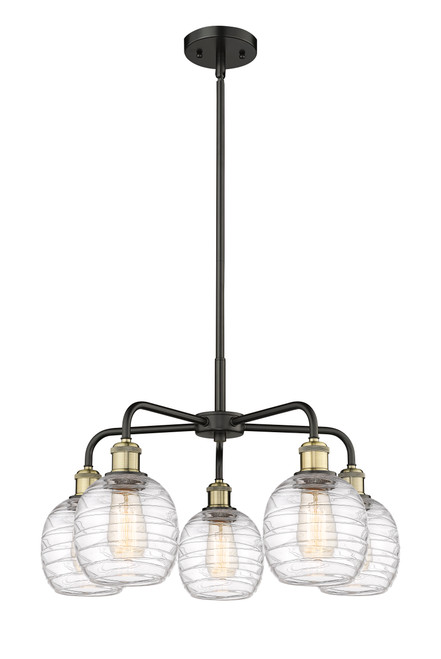 INNOVATIONS 516-5CR-BAB-G1013 Belfast 5 24 inch Chandelier Black Antique Brass