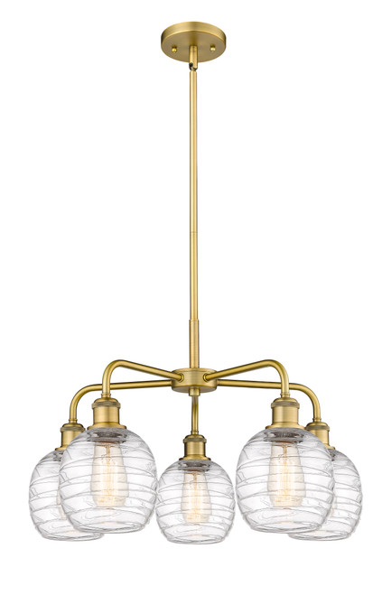 INNOVATIONS 516-5CR-BB-G1013 Belfast 5 24 inch Chandelier Brushed Brass