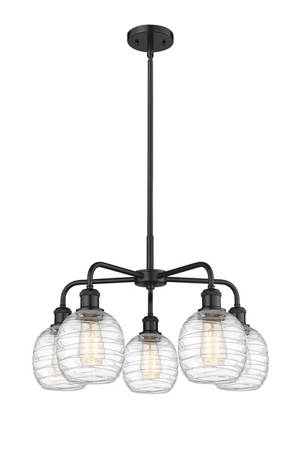 INNOVATIONS 516-5CR-BK-G1013 Belfast 5 24 inch Chandelier Matte Black