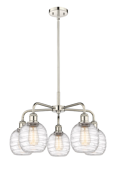 INNOVATIONS 516-5CR-PN-G1013 Belfast 5 24 inch Chandelier Polished Nickel