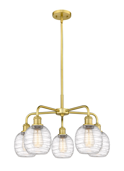 INNOVATIONS 516-5CR-SG-G1013 Belfast 5 24 inch Chandelier Satin Gold
