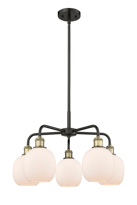 INNOVATIONS 516-5CR-BAB-G101 Belfast 5 24 inch Chandelier Black Antique Brass