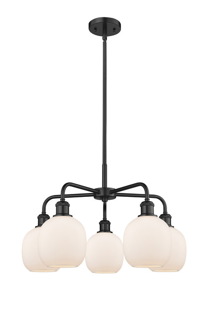 INNOVATIONS 516-5CR-BK-G101 Belfast 5 24 inch Chandelier Matte Black