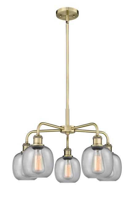 INNOVATIONS 516-5CR-AB-G104 Belfast 5 24 inch Chandelier Antique Brass