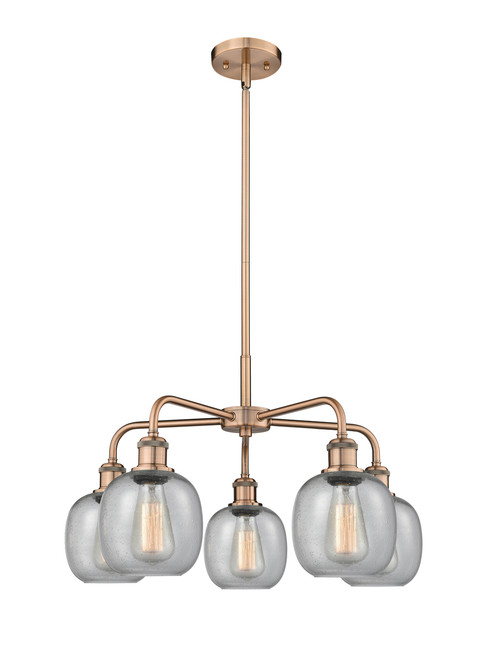 INNOVATIONS 516-5CR-AC-G104 Belfast 5 24 inch Chandelier Antique Copper