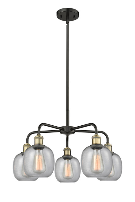 INNOVATIONS 516-5CR-BAB-G104 Belfast 5 24 inch Chandelier Black Antique Brass