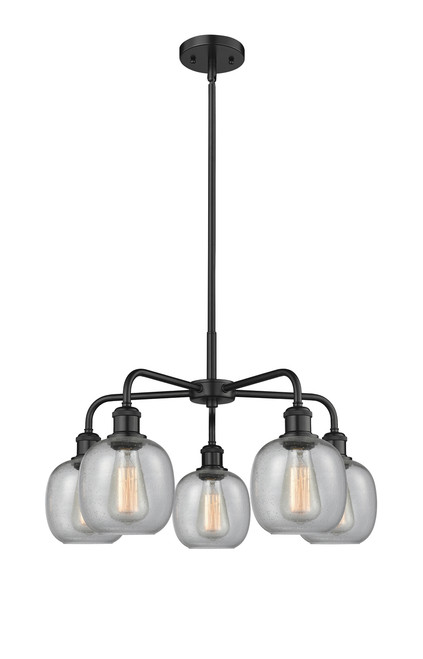 INNOVATIONS 516-5CR-BK-G104 Belfast 5 24 inch Chandelier Matte Black