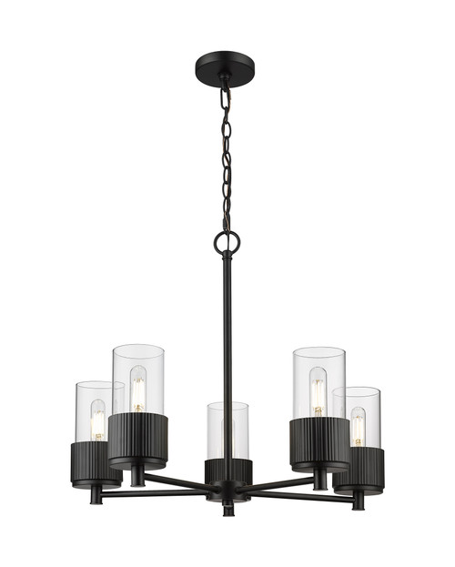 INNOVATIONS 428-5CR-BK-G428-7CL Bolivar 5 25 inch Chandelier Matte Black