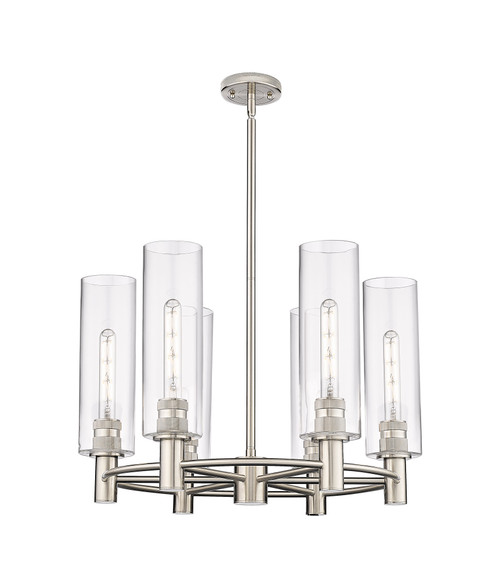 INNOVATIONS 434-6CR-SN-G434-12CL Crown Point 6 24 inch Chandelier Satin Nickel