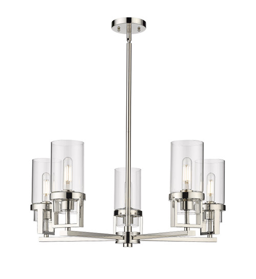 INNOVATIONS 426-5CR-PN-G426-8CL Utopia 5 24 inch Chandelier Polished Nickel