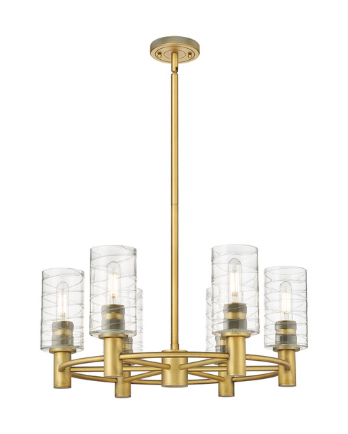 INNOVATIONS 434-6CR-BB-G434-7DE Crown Point 6 24 inch Chandelier Brushed Brass