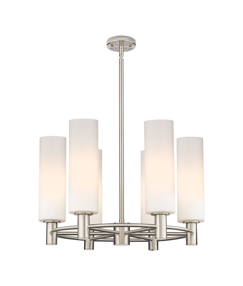 INNOVATIONS 434-6CR-SN-G434-12WH Crown Point 6 24 inch Chandelier Satin Nickel