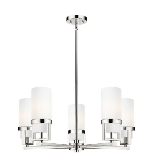 INNOVATIONS 426-5CR-PN-G426-8WH Utopia 5 24 inch Chandelier Polished Nickel