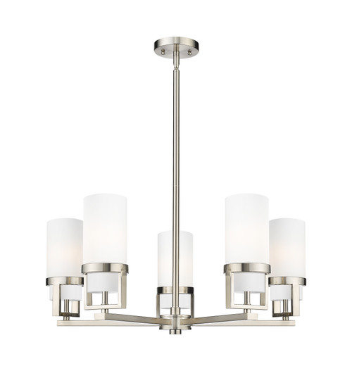 INNOVATIONS 426-5CR-SN-G426-8WH Utopia 5 24 inch Chandelier Satin Nickel