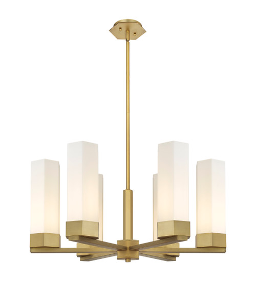 INNOVATIONS 427-6CR-BB-G427-14WH Claverack 6 28.375 inch Chandelier Brushed Brass