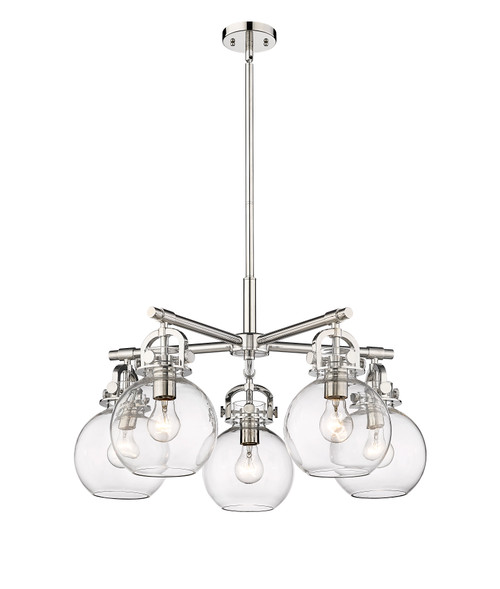 INNOVATIONS 410-5CR-PN-G410-7CL Newton Sphere 5 26 inch Chandelier Polished Nickel