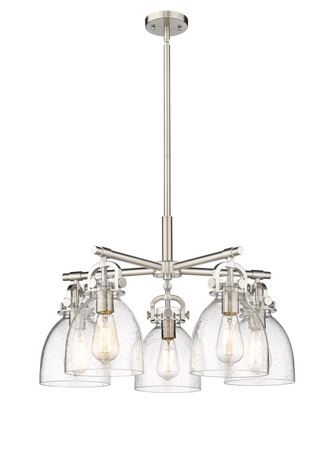 INNOVATIONS 410-5CR-SN-G412-7SDY Newton Bell 5 26 inch Chandelier Satin Nickel
