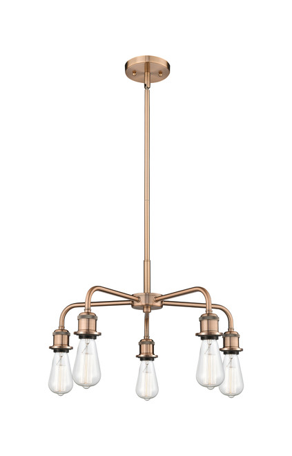INNOVATIONS 516-5CR-AC Ballston 5 18 inch Chandelier Antique Copper