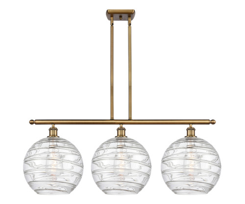INNOVATIONS 516-3I-BB-G1213-12 Deco Swirl 3 Light 36 inch Island Light Brushed Brass INNOVATIONS 516-3I-BB-G1213-12 Deco Swirl 3 Light 36 inch Island Light Brushed Brass