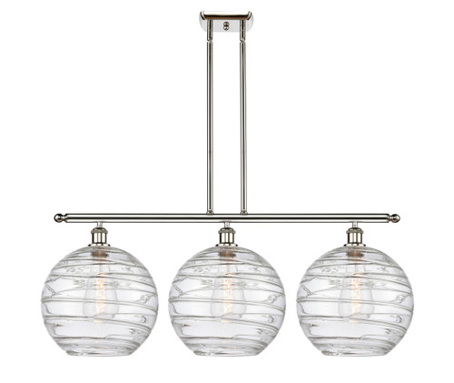INNOVATIONS 516-3I-PN-G1213-12 Deco Swirl 3 Light 36 inch Island Light Polished Nickel INNOVATIONS 516-3I-PN-G1213-12 Deco Swirl 3 Light 36 inch Island Light Polished Nickel