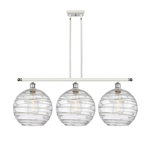 INNOVATIONS 516-3I-WPC-G1213-12 Deco Swirl 3 Light 36 inch Island Light White and Polished Chrome INNOVATIONS 516-3I-WPC-G1213-12 Deco Swirl 3 Light 36 inch Island Light White and Polished Chrome