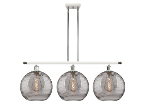INNOVATIONS 516-3I-WPC-G1213-12SM Deco Swirl 3 Light 36 inch Island Light White and Polished Chrome INNOVATIONS 516-3I-WPC-G1213-12SM Deco Swirl 3 Light 36 inch Island Light White and Polished Chrome