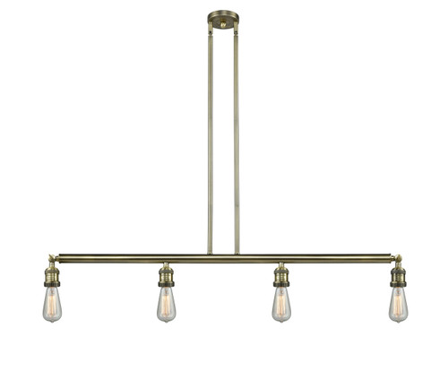 INNOVATIONS 214-AB Bare Bulb 4 Light Island Light part of the Franklin Restoration Collection Antique Brass