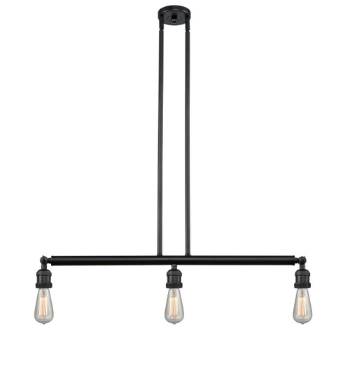 INNOVATIONS 213-BK-LED Bare Bulb 3 Light Island Light part of the Franklin Restoration Collection Matte Black
