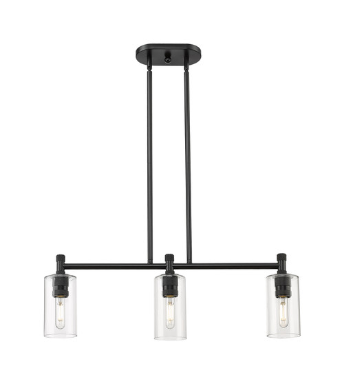 INNOVATIONS 434-3I-BK-G434-7CL Crown Point 3 30.5 inch Island Lighting Matte Black