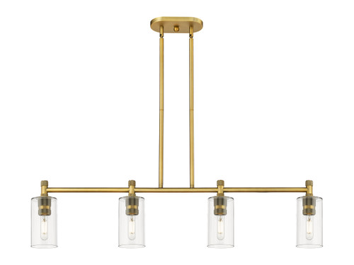 INNOVATIONS 434-4I-BB-G434-7CL Crown Point 4 43.75 inch Island Lighting Brushed Brass