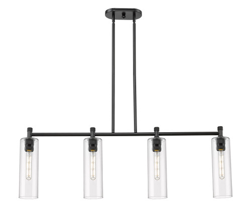 INNOVATIONS 434-4I-BK-G434-12CL Crown Point 4 43.75 inch Island Lighting Matte Black