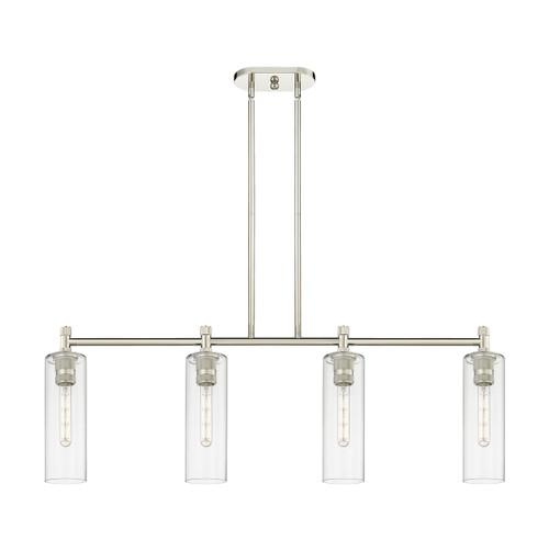 INNOVATIONS 434-4I-PN-G434-12CL Crown Point 4 43.75 inch Island Lighting Polished Nickel