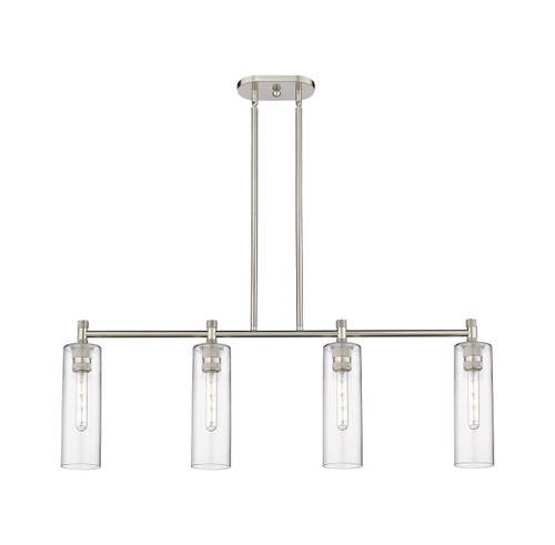 INNOVATIONS 434-4I-SN-G434-12CL Crown Point 4 43.75 inch Island Lighting Satin Nickel